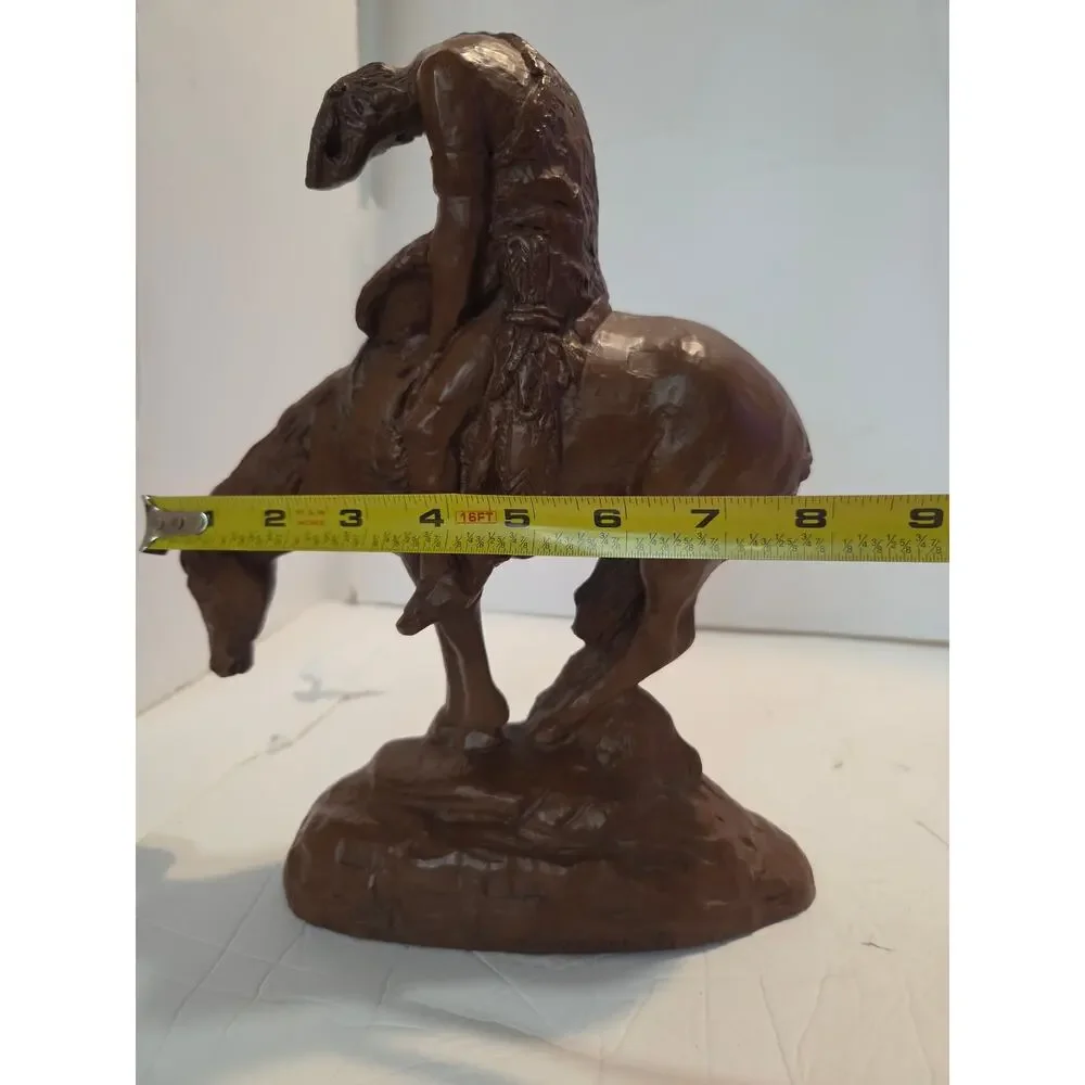 Vintage 1989 Red Mill Mfg End of the Trail Native American Horse Statue Decor